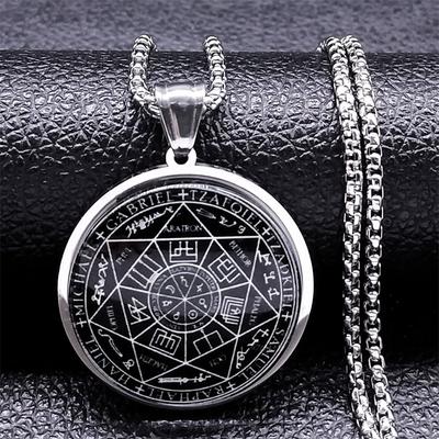 Wicca 7 Archangels Sigil Charm Necklaces Men Women Seal of Solomon Pendant Supernatural Protection Amulet Magic Talisman Jewelry