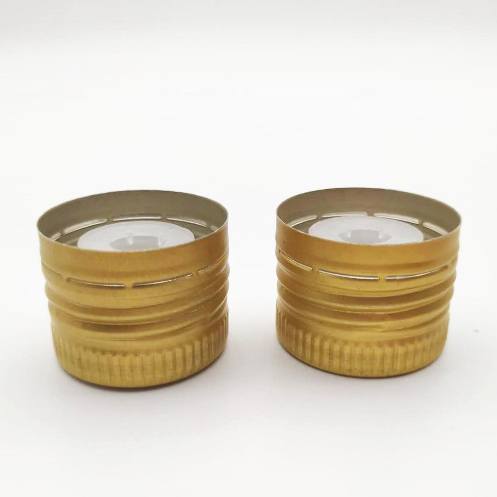 Tappo Dorato in Alluminio Antimanomissione da 31 mm con Guarnizione in Plastica e Tappo per Bottiglia di Vino