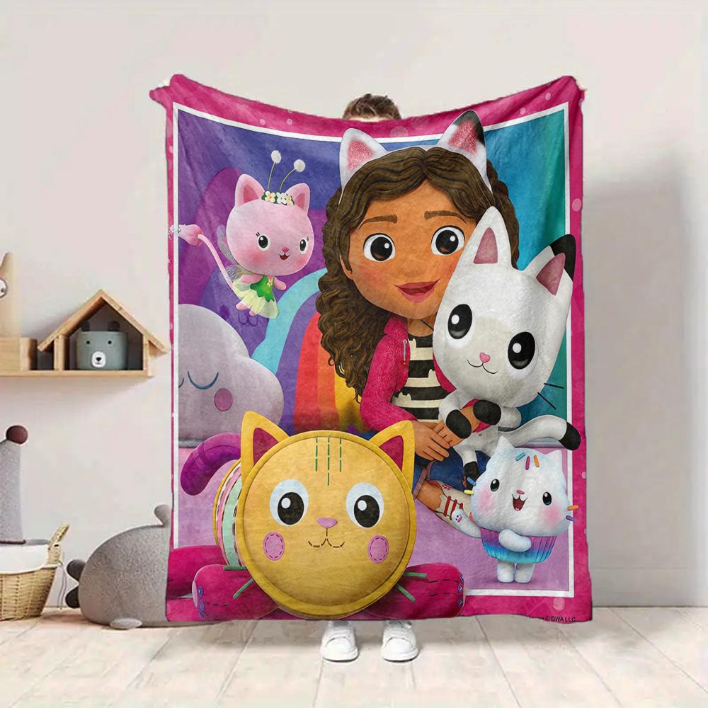 1Pc Kitty Friends Adventure Blanket Soft And Comfortable Casual Warm Camping Travel Christmas Halloween Xmas Gift M928362