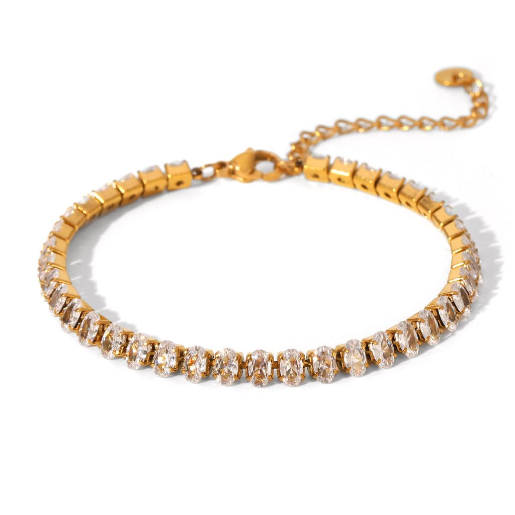 Titanium Steel Zircon Bracelet Minimalist Luxury Jewelry Versatile Elegant Women's Bracelet