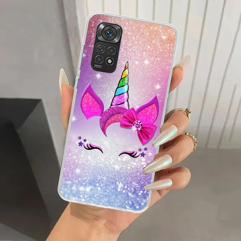 

Pink Unicorn Rainbow Phone Case for Xiaomi Redmi Note 15 14 14S 13 12S 12 Pro 11S 11 Plus 11T 11E 10S Soft Funda Print Shell Red Redmi Note 12 4G