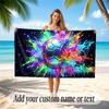 Soccer Theme Beach Towel Personalized Custom Name & Text Soft Quick Dry Beach Towel for Swimming Travel