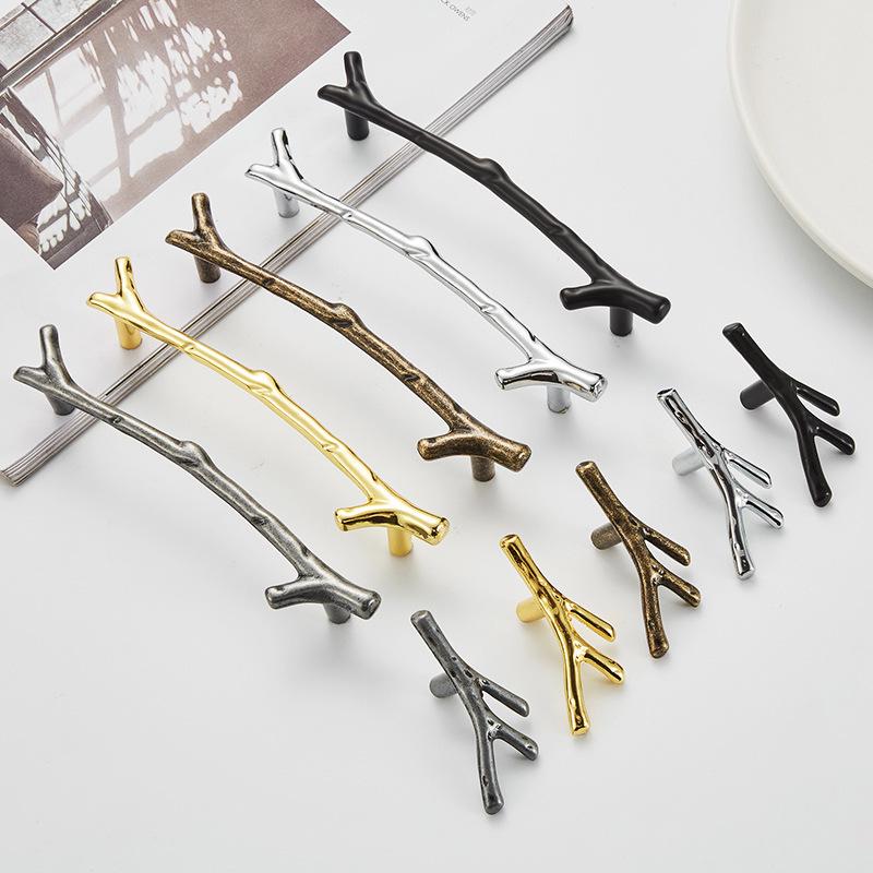 European Retro Black Branch Handle for Modern Kitchen or Wardrobe