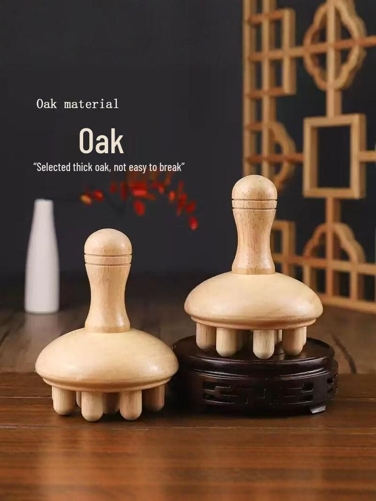 Oak Wooden Meridian Massage Brush - Full Body Muscle Soothing & Activation Tool
