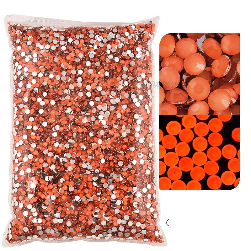 Resin Neon Flat Bottom Diamond, Silver Plated Bottom Fluorescent Nail Art Diamond Diy Mobile Phone Violent Bear Decoration Sticker Diamond Accessories