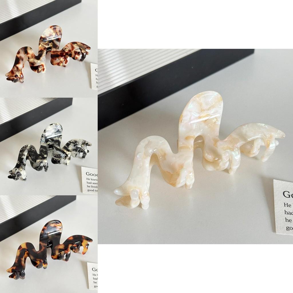 Elegant 3mm Acetate Wavy Hair Claw Clip For Stylish Updos And Ponytails