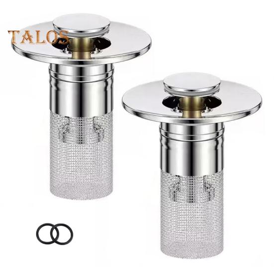 1/2/4 Sets Leakage Stopper Stainless Steel Floor Drain Filter Bathroom Sink Stopper Drain Stopper Filter Bathtub Drain Hair Catcher