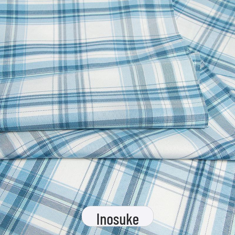 Japanese Plaid Pleated Skirt Fabric - Yarn-Dyed Polyester for DIY Scrunchies & Crafts