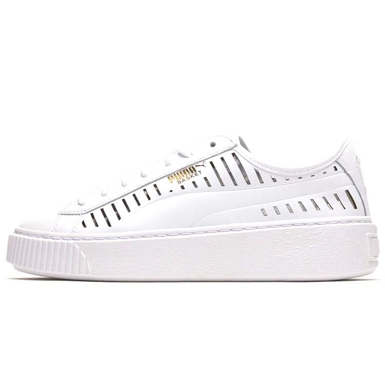 Puma Basket Platform Летние Легкие Прочные Низкие Кроссовки Женские кроссовки Белый 365190-01 37