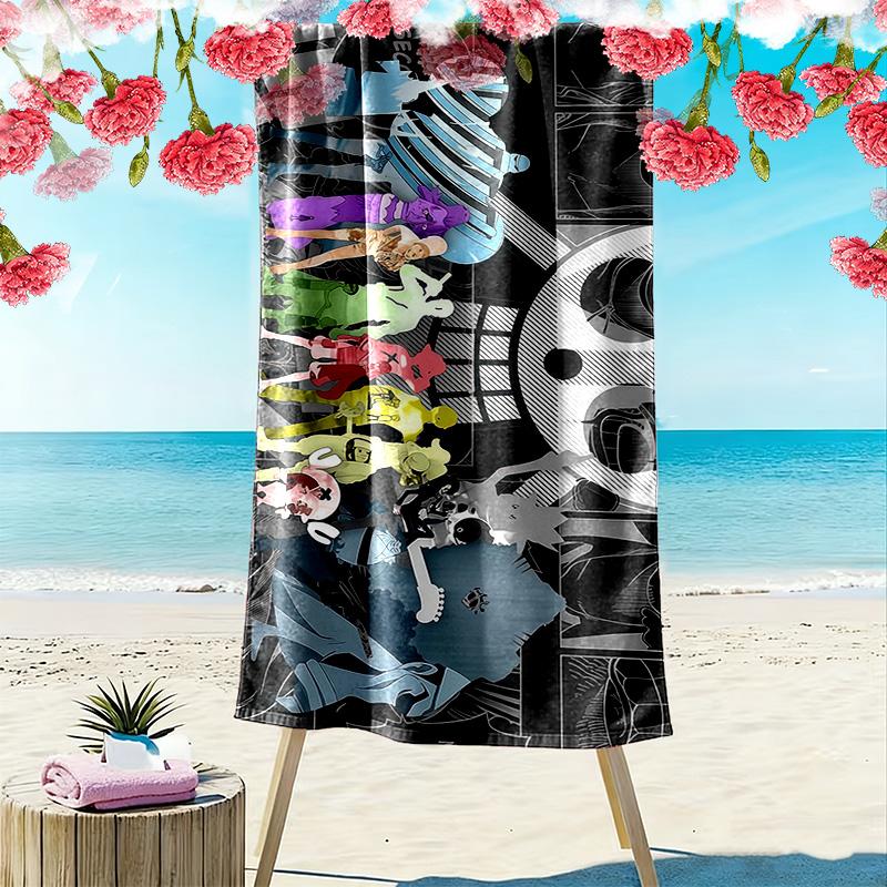 One Piece Print Beach Towel, Large Soft Quick Dry Towel for Beach Camping Swimming