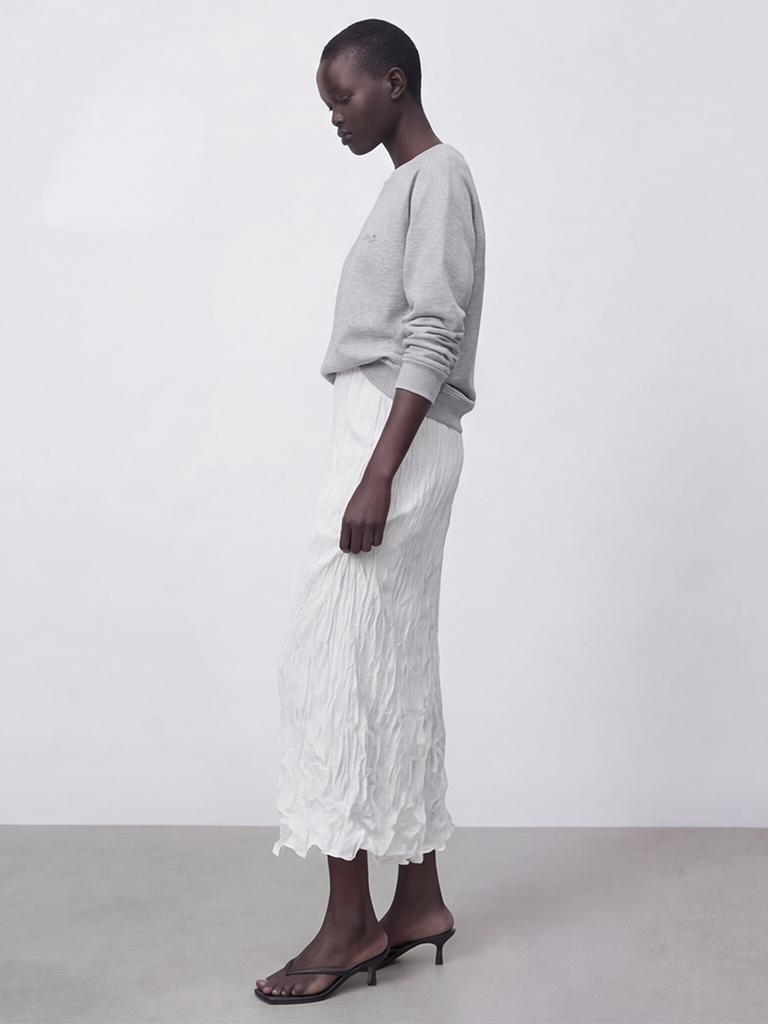Acud Satin Wrinkle Skirt _Ivory