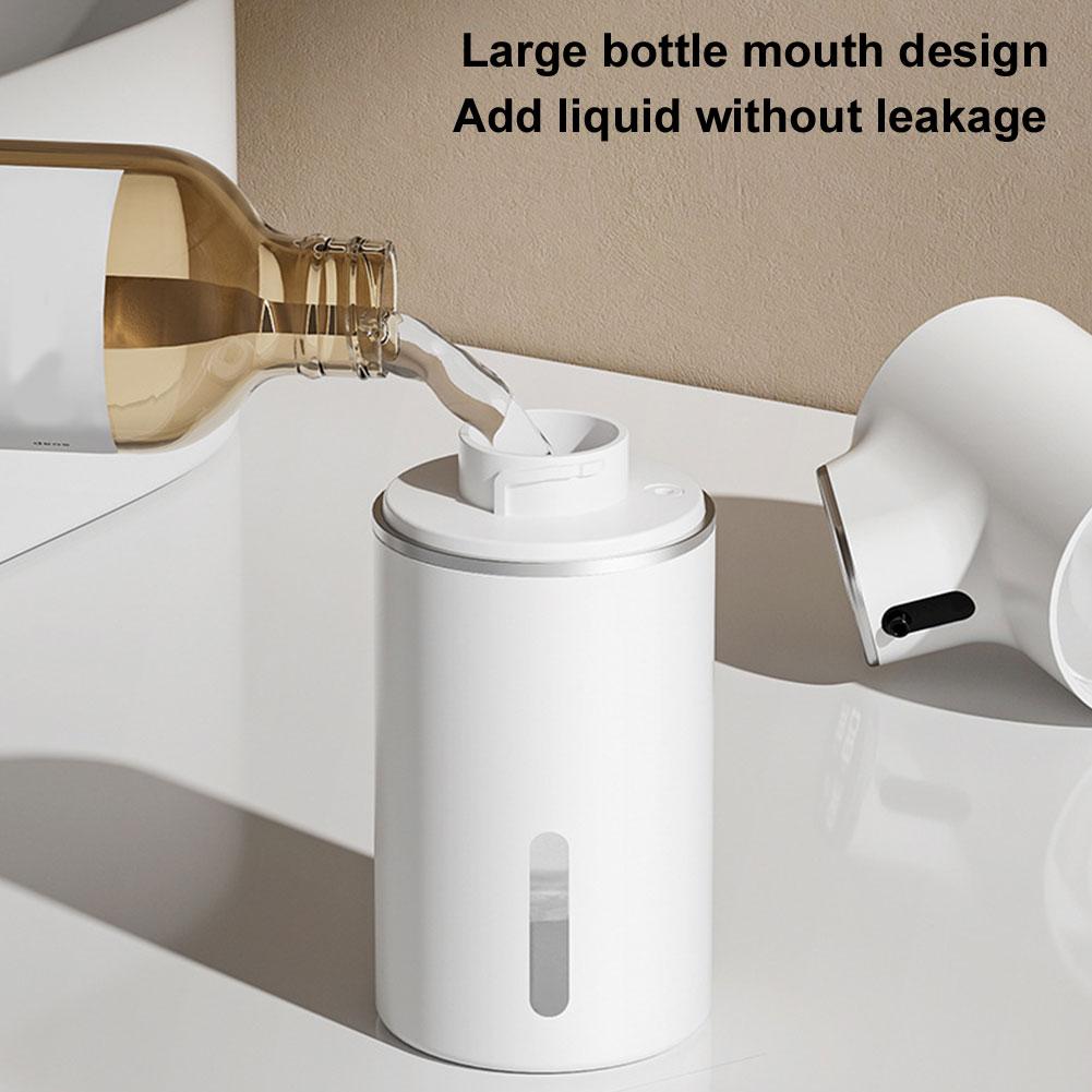 Automatic LED Display 320ML Touchless Hand Soap Dispenser 5 Adjustable Levels Rechargeable Soap Device Time Temperature Display