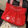 Cute Versatile Red Apple Bag Women's New Lazy Wind Tote Bag Large-capacity Shoulder Bag