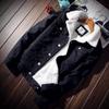 Men's Slim Fit Thickened Velvet Denim Jacket - Large Size, Lambskin Wool Imitation, Winter Youth Style
