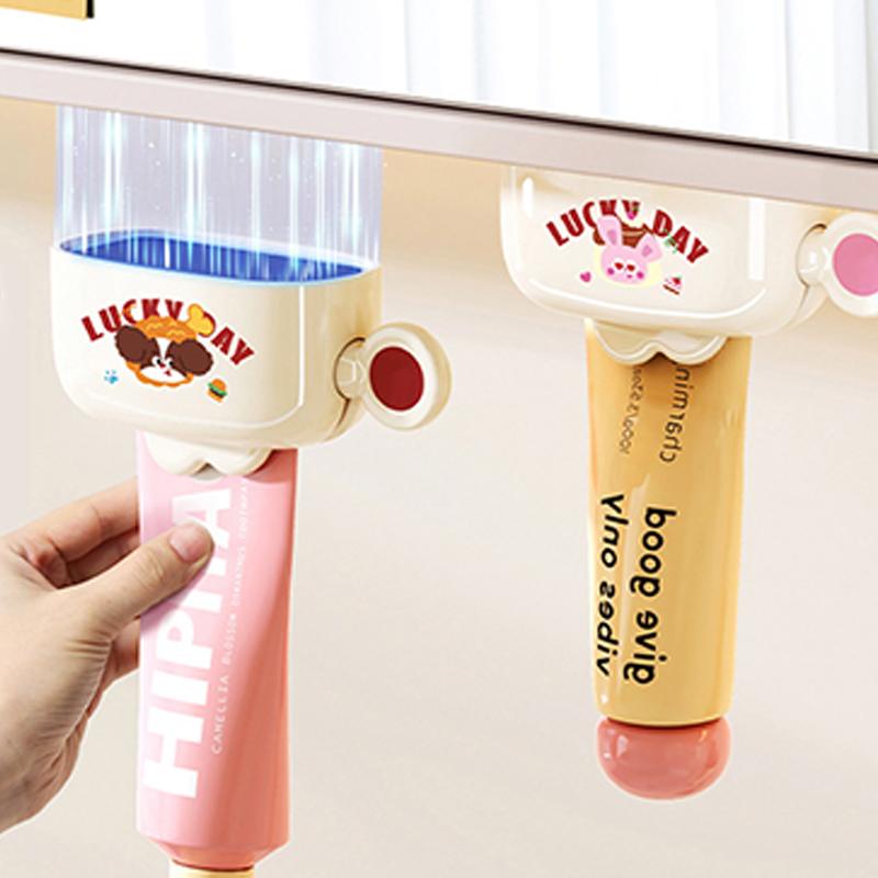 Toothpaste squeezer set for dogs and rabbits, magnetic wall mounted, including toothpaste clip and facial cleanser clip