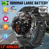 New Military Sports Smart Watch 1000mAh Battery 5ATM Waterproof LED Flashlight Fitness trackr Smartwatch Men
