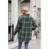 Women S Loose Casual Plaid Pocket Long Sleeve Shirt