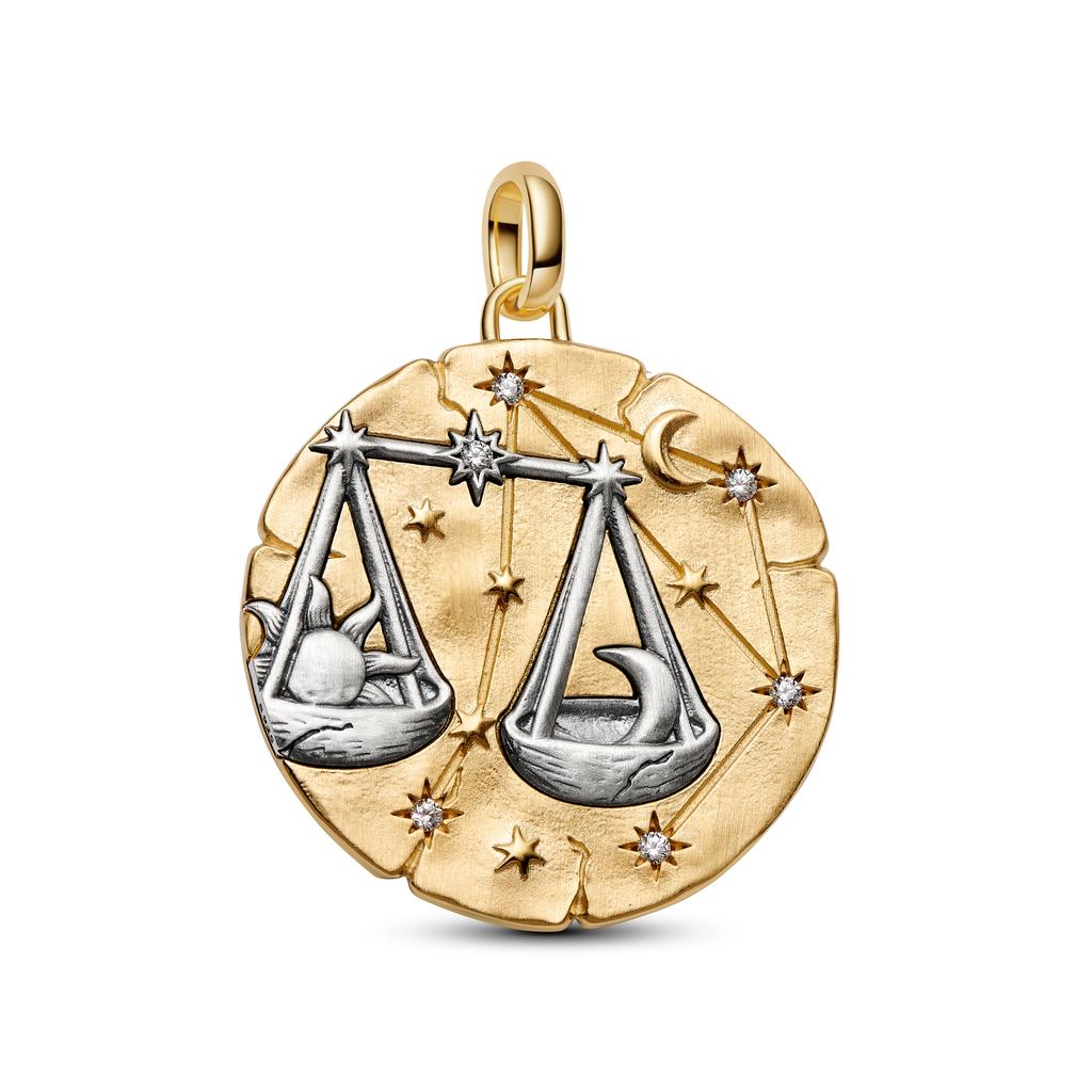 New Arrival 12 Constellation Dangle Charm Two Tone Gold Silver Pendant DIY Bracelet Bead Jewelry Gift For Women