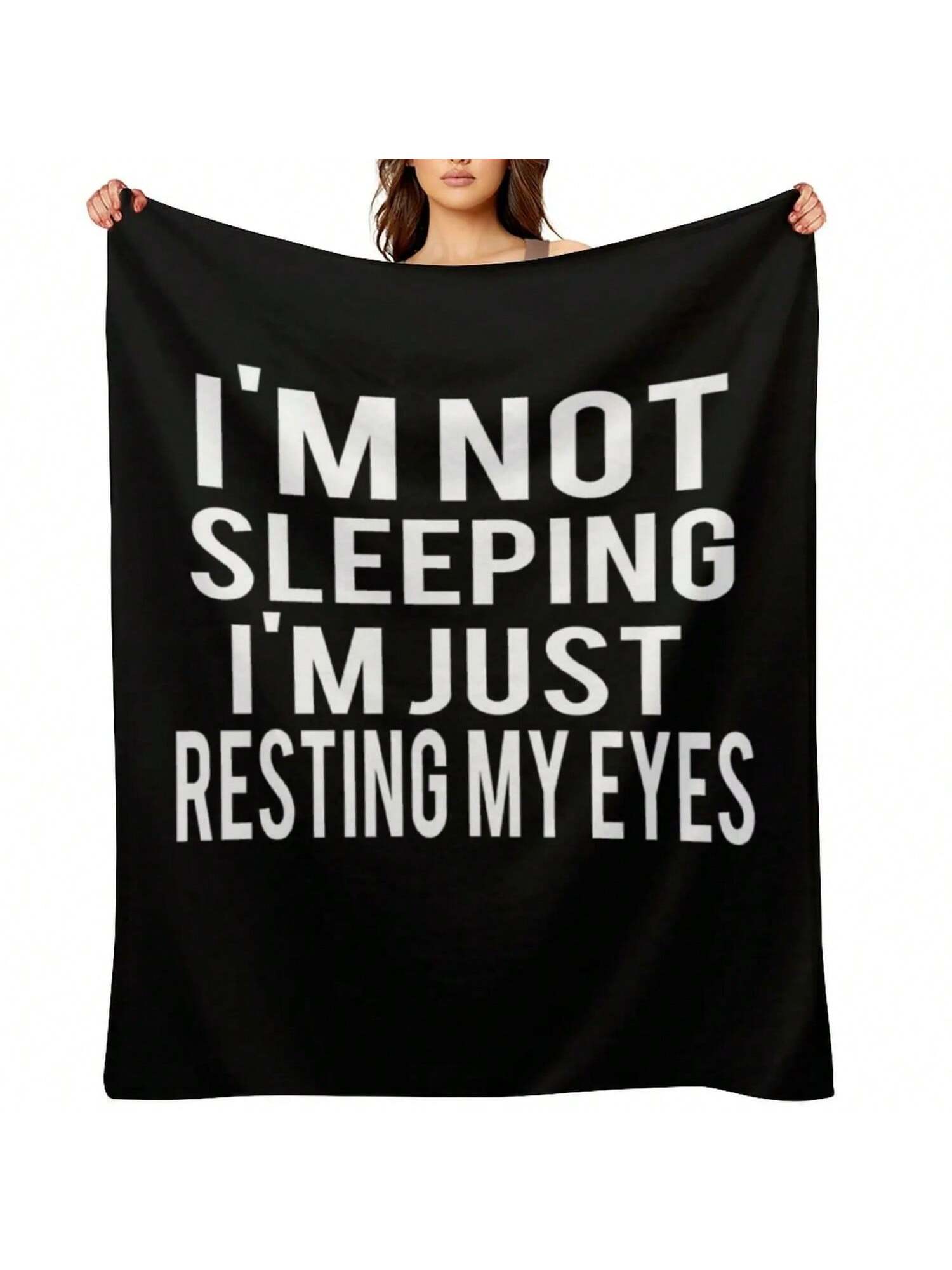 I m Not Sleeping I m Just Resting My Eyes Throw Blanket Stuffeds Large Soft Plaid Blankets 75X95CM