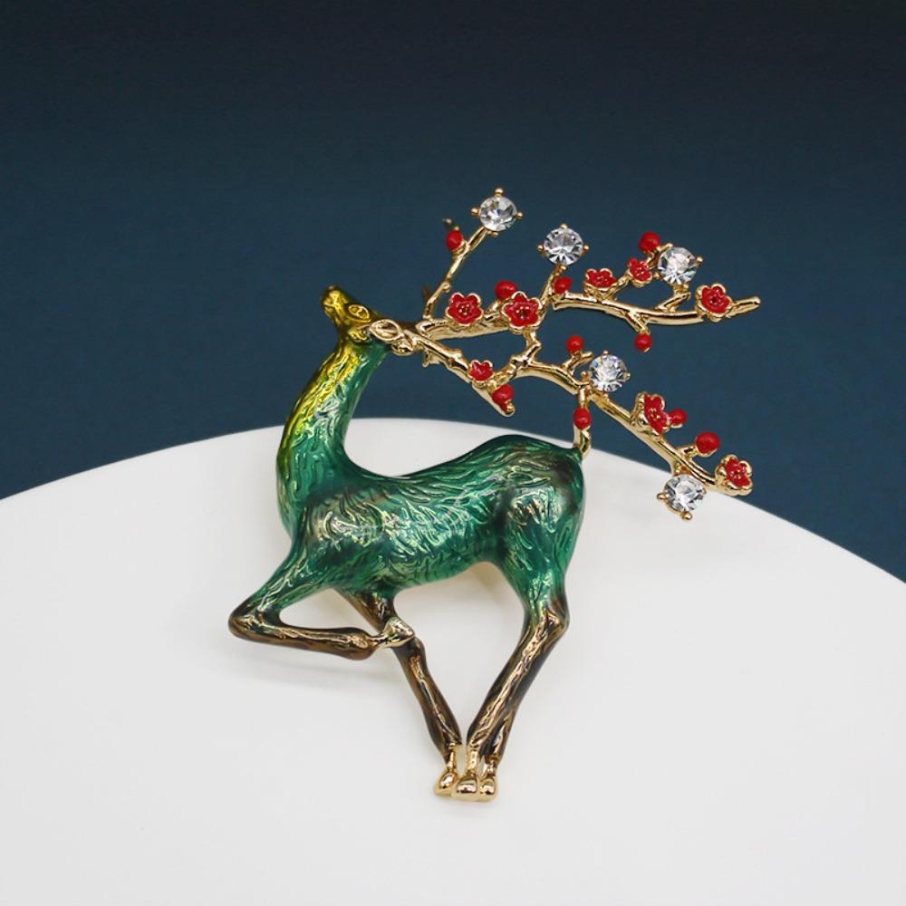 Korean Style Christmas Brooch Snowman Christmas Tree Brooch Cute Enamel Rhinestone Brooches  Girls