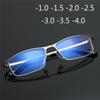 -1.0 -1.5 -2.0 -2.5 To -4.0 Half Frame Finished Myopia Glasses Men Fashion Anti-Blue Light Short-Sighted Eyewear High Quality