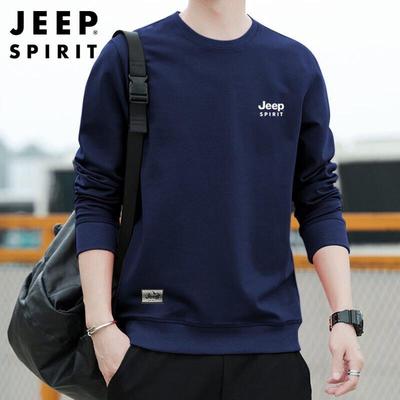 JEEP SPIRIT Men's Autumn/Winter Loose Crew Neck Sweatshirt
