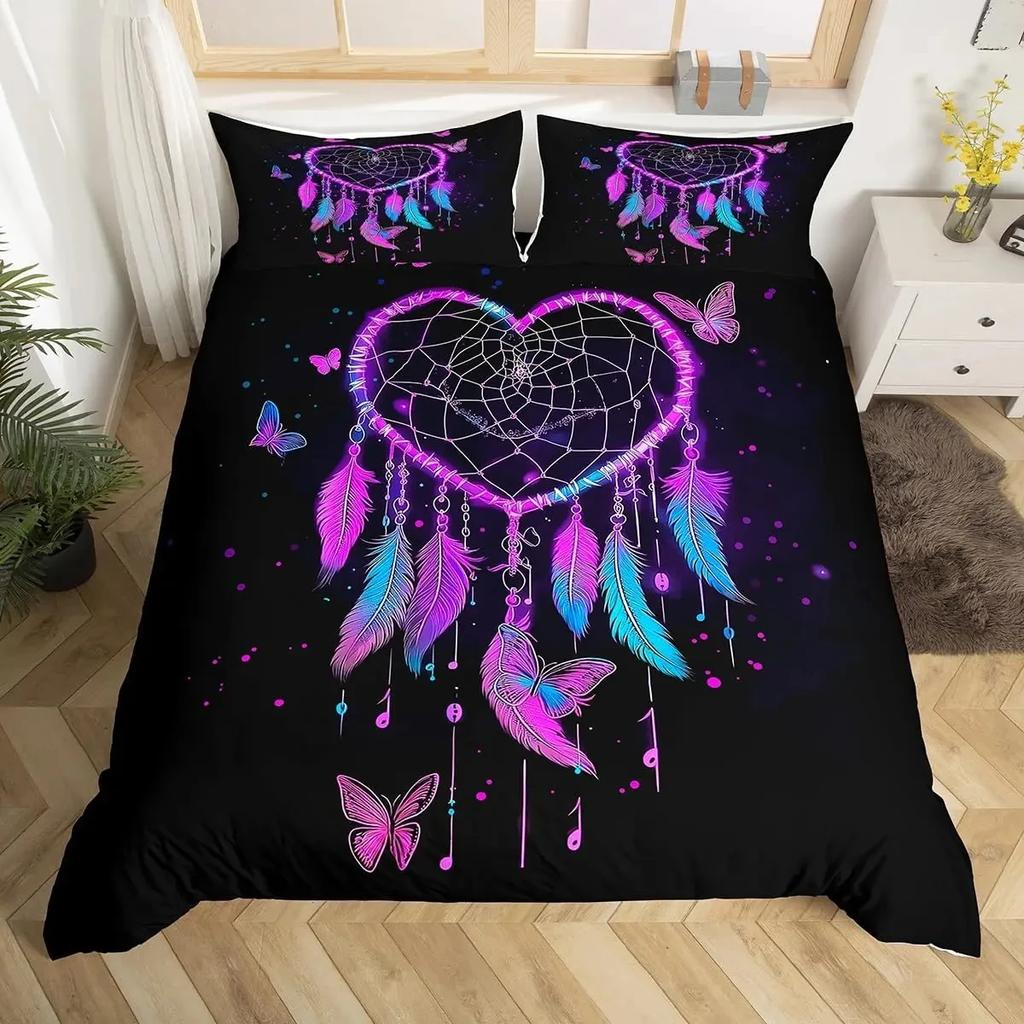 Dream Catcher Bedding Set Boho Mandala Duvet Cover Twin KingExotic Tribal Feather Comforter Cover Starry Sky Galaxy Quilt Cover