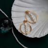 Natural Freshwater Baroque Pearl Handmade Wrapped Circle Earrings Earrings Japanese and Korean Femininity Jewelry Silver Needle