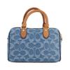 Coach Rowan 18 Classico Logo Tela Chiusura Superiore con Zip Tracolla Staccabile Borsa Boston Borse da Donna Indaco CDQ36-IMTYV