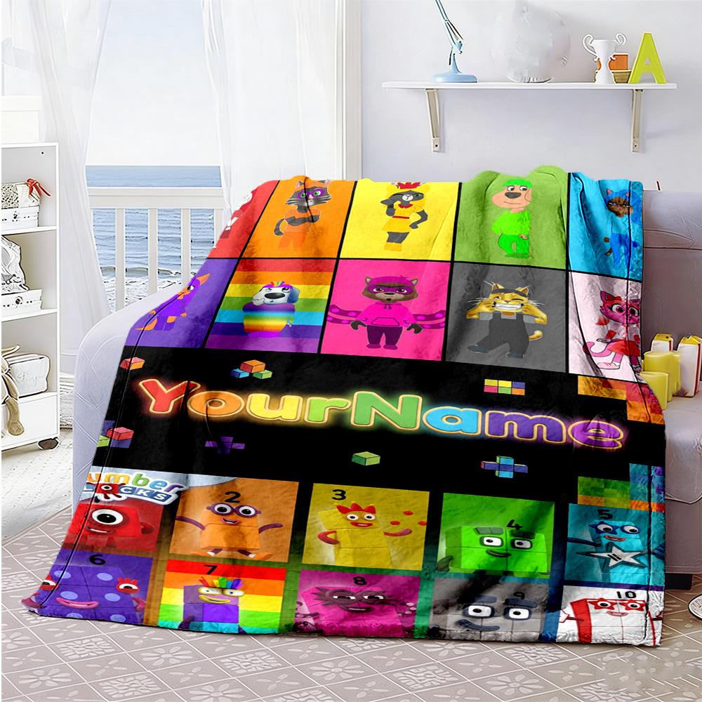 Numberblocks Personalized Name Blanket Cozy Customizable Blanket Soft Warm Cozy Suitable for Sofa Bedding Nap Picnics Ideal for All Seasons