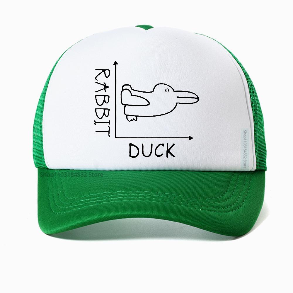 

Duck Rabbit Fun Math hat Fathers Day Present Birthday Gift For Unisex Funny Adult baseball cap Summer Mesh Breathable SunHats Adjustable