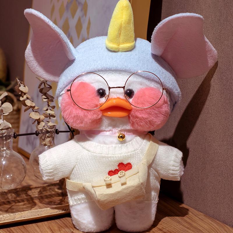 White Influencer Hyaluronic Acid Little Yellow Duck Plush Toy Hand Warmer Pillow Doll Birthday Gift