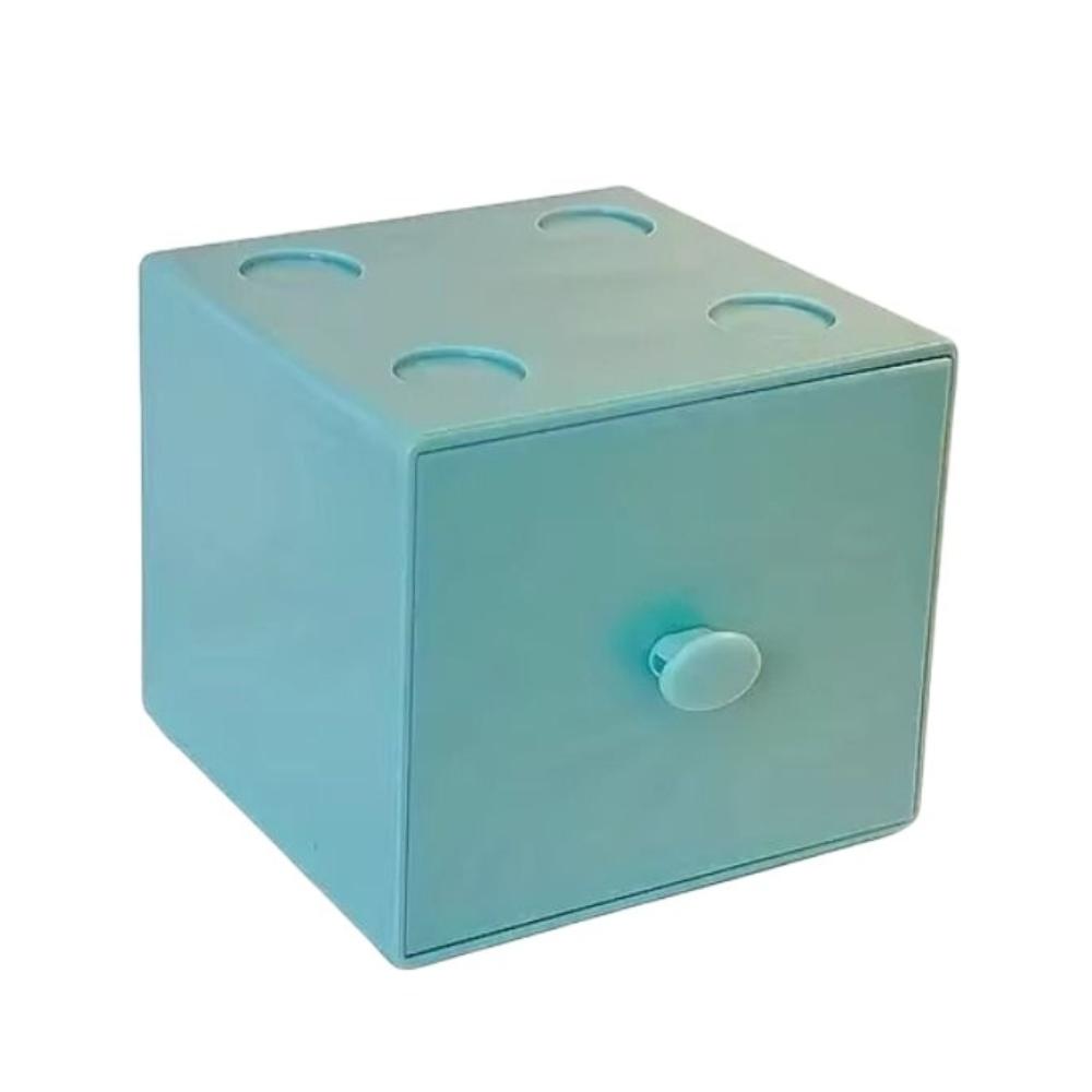 

Конфетный цвет Настольный макарон Коробка для хранения Штабелируемый Чехол для косметики и украшений Офис синий