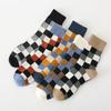5 paia/pacco Calzini da uomo Calzini a griglia colorati Calzini casual da lavoro Calzini in cotone pettinato di alta qualità Calzini da uomo alla moda Calzini da uomo
