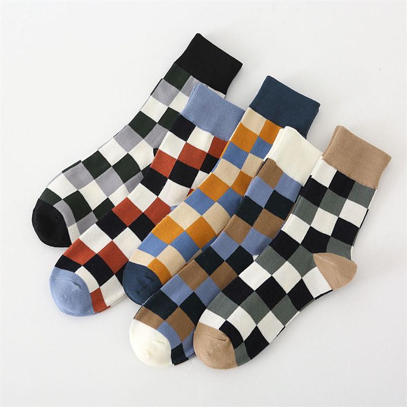 

5 пар/упаковка мужские носки цветные сетчатые носки повседневные деловые высококачественные носки из чесаного хлопка модные мужские носки для джентльменов 5 Pairs