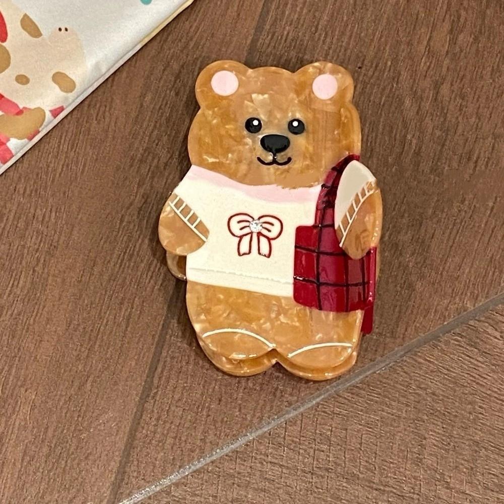 Korean Style Cute Hair Carb Clip Acetic Acid Small Hair Claw Lovely Cartoon Bear Shark Clip  Female