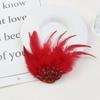 Gothic Style Rhinestone Feather Brooch Handmade Shoulder Strap Boutonnieres Flowers  Dance Costume