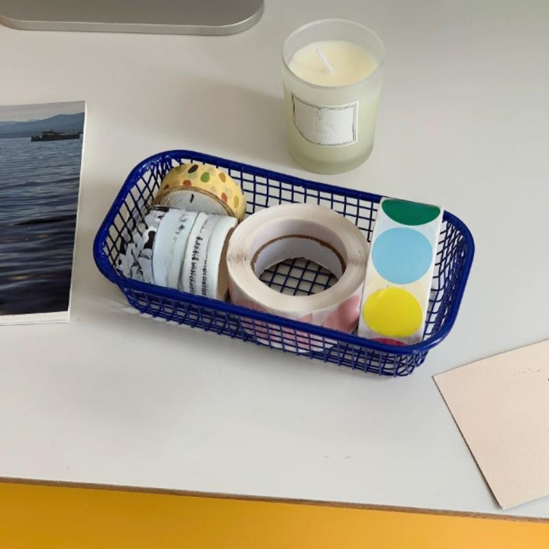 Stationery Organizer and Storage Box, Office Storage Basket, Cosmetic Sorting Rack, Desktop Decorative Photo Prop Storage Basket