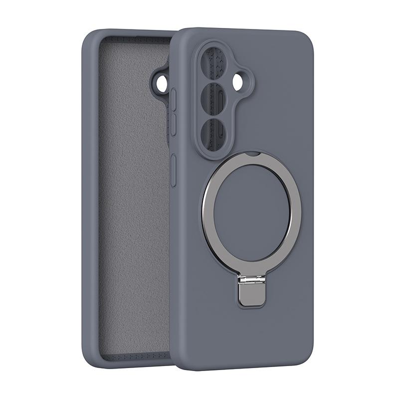 Liquid Silicone Mobile Phone Case Is Suitable for Samsung S26 Magnetic Suction Bracket Mobile Phone Case S26plus All-inclusive Anti-drop Case