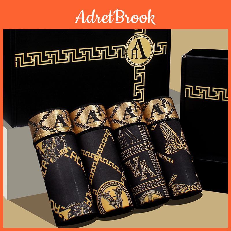 Ice Silk Premium Mens 4pcsset Breathable Boxer Briefs – Summer Collection Gift Box