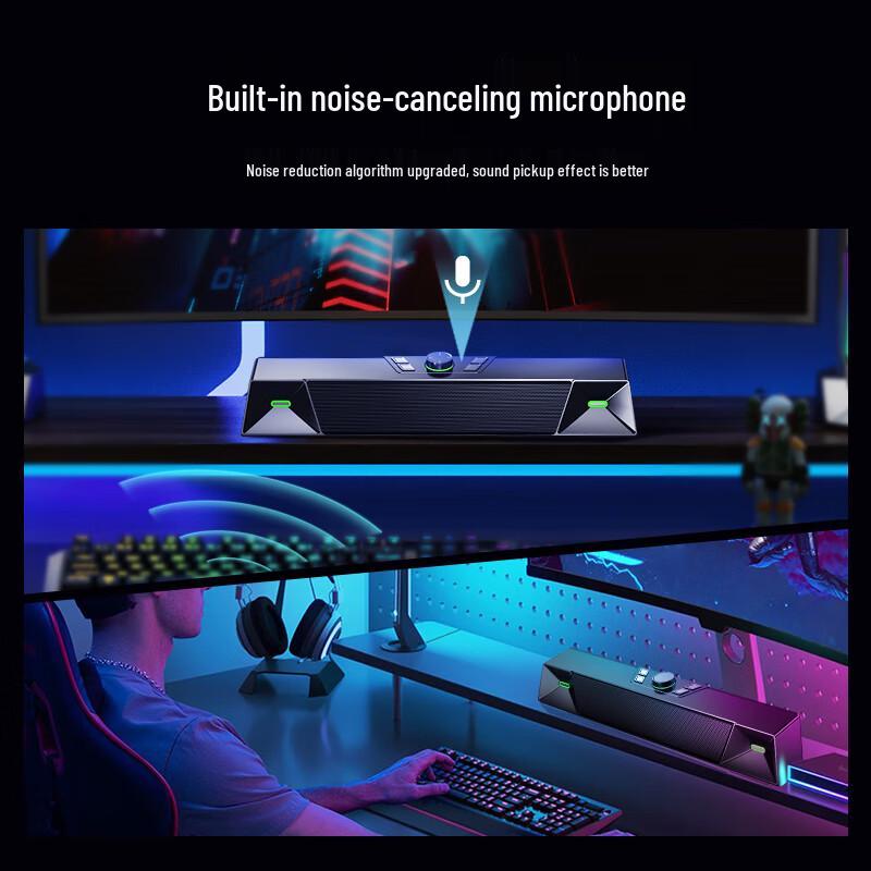 Newmine V1 PRO Gaming Speaker with Microphone and Bluetooth 5.3 CN Plug (adapter Included) (CN Version)