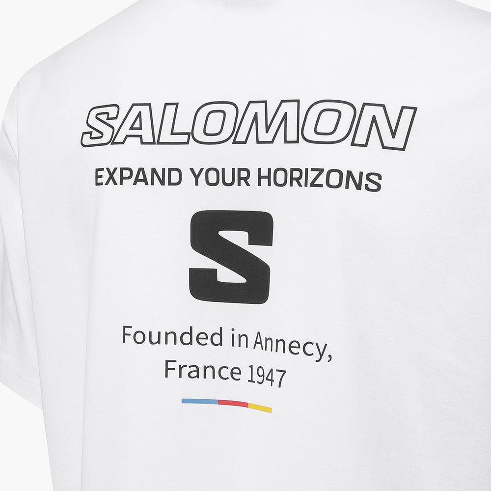 SALOMON Uni Blast Series Cool Sensation Letter Round Neck Pullover Short Sleeve T-Shirt Unisex T-Shirts White C28084