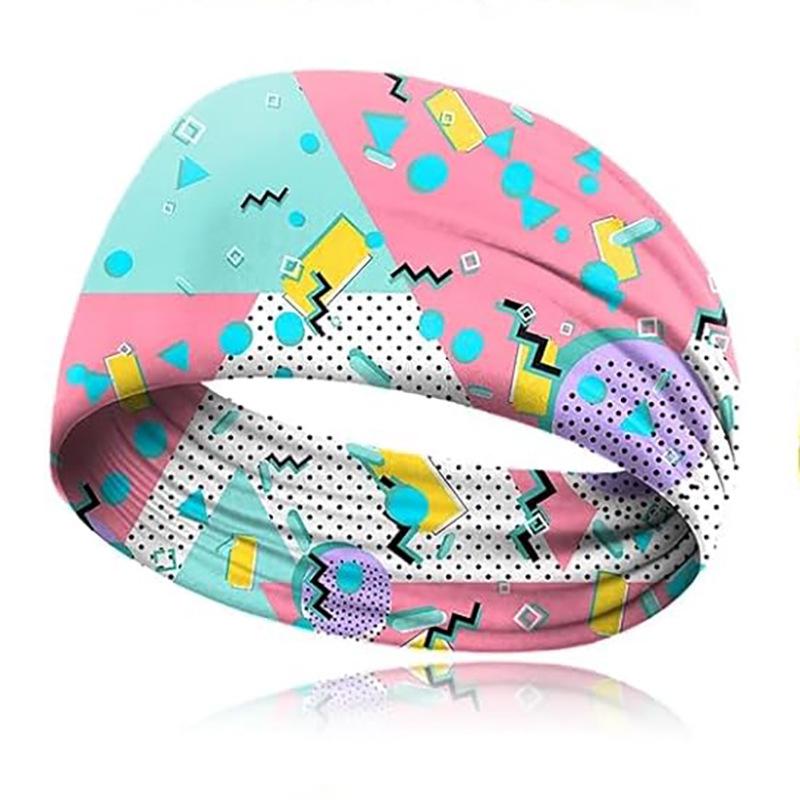 Retro Fashion Print Breathable Sports Headband for Travel, Parties, Yoga, and Running