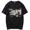 Unisex Anime Girl Car Graphic Tees Shirt Summer Short Sleeve Harajuku Casual Loose Tops Ropa Hombre