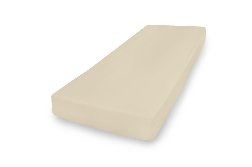 Satin fitted sheet 90x200x25, ecru_02, matex