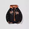Fake Two-piece Coat Spring and Autumn New Versatile Hooded Casual Loose Hong Kong Style Trendy Jacket Couple Loose Coat