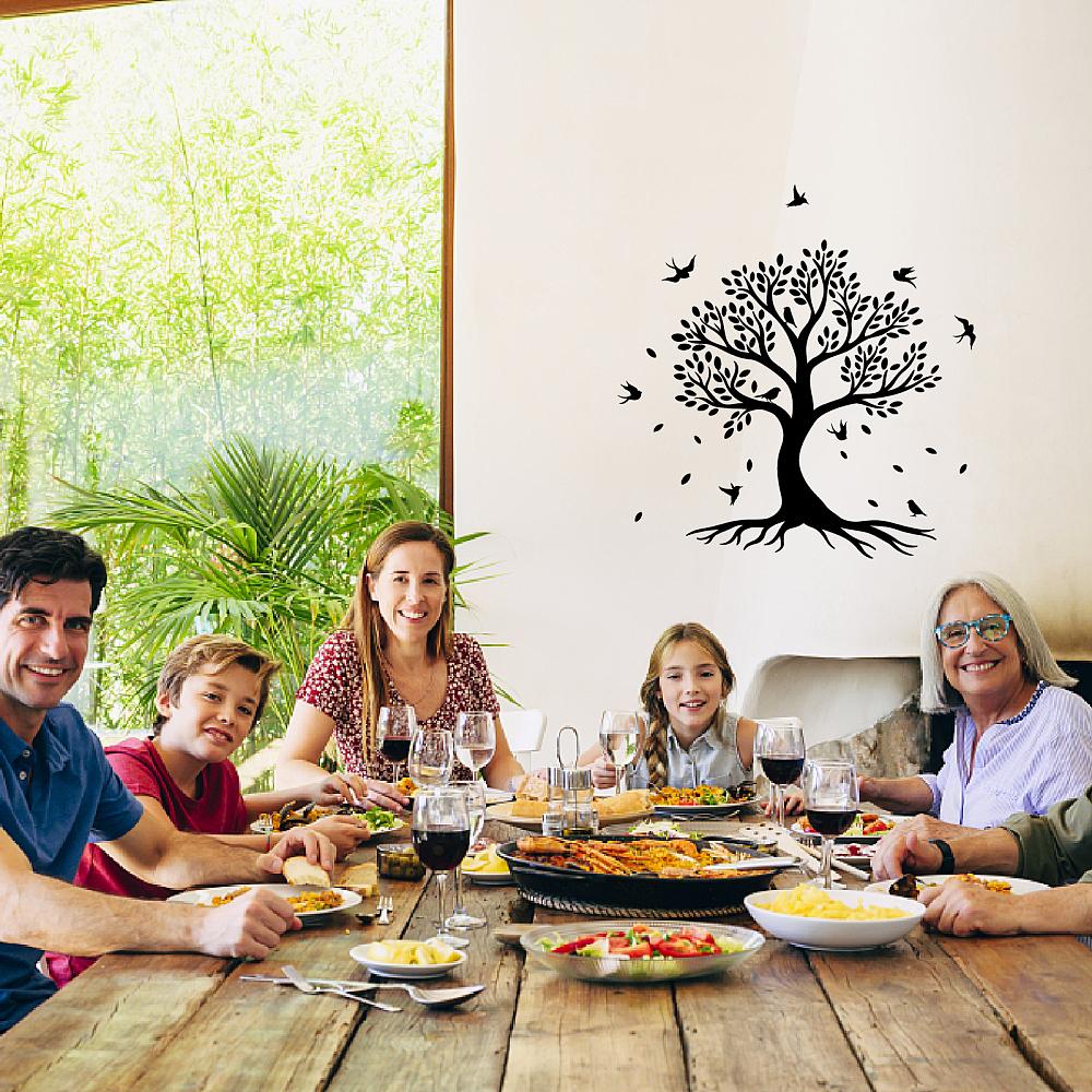 1sheet PVC Wall Stickers Wall Decoration Tree of Life Pattern 350x570mm