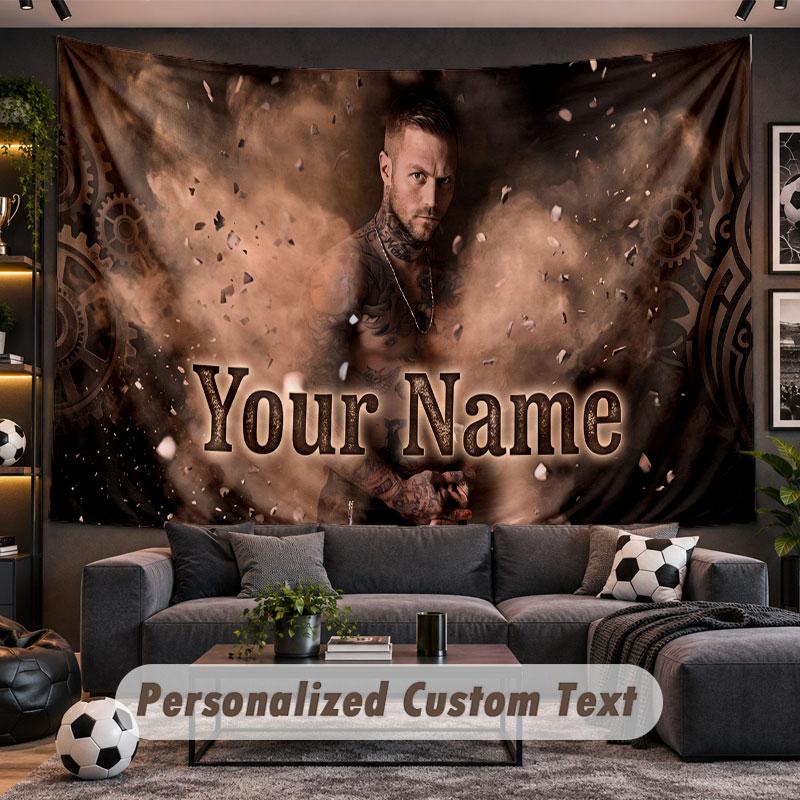 Wall Hanging Tapestry Custom NameKontra K Pattern Personalized Printed Fabric Wall Decor