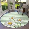 Watercolor Flower Round Rug Non-slip Floral Carpet for Living Room Bedroom Kitchen Decor Circle Doormat