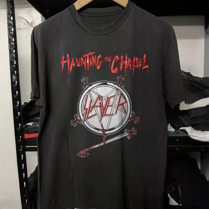 SLAYER – Haunting The Chapel Album Unisex Black Cotton T-Shirt